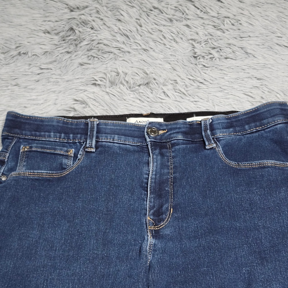 Angels Forever Young Crop Jeans Women 16 Blue Denim 360 Sculpt Capri Stretch - Picture 11 of 12